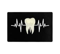 Alfombra De Bienvenida Latido del Diente Dentista Higienista Dental Higiene Absorbentes Felpudo Entrada Suaves Tapete Entrada Casa para Jardín Oficina Hogar 60X40Cm