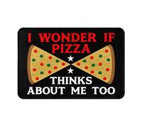 Alfombra De Bienvenida Me Pregunto Si La Pizza También Piensa En Mí Lavable Felpudo Entrada Resistente Tapete De Entrada para Oficina Dormitorio Cocina 60X40Cm