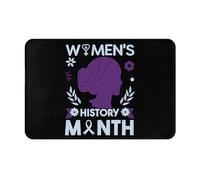 Alfombra De Bienvenida Mes De La Historia De La Mujer Suaves Felpudo De Entrada Resistente Tapete Entrada Casa para Baño Cocina Dormitorio 60X40Cm