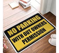 Alfombra de bienvenida para exteriores, con respaldo antideslizante, gran bienvenida, sin permiso de los propietarios, fibras suaves, antifatiga, para suelo de cocina (65 x 90 cm)