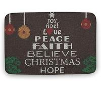 Alfombra De Bienvenida Paz Fe Creer Navidad Antideslizante Felpudo De Entrada Fino Tapete Entrada Casa para Jardín Cocina Baño 60X40Cm