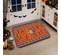 Alfombra de camino de bruja, festiva y juguetona luna calabazas, Halloween, naranja, antideslizante, rectangular, no se desprende, para cocina, entrada, mesita de noche, lavandería, decoración de 2 x
