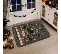 Alfombra de camino de bruja, mística, gótica, calabazas, calavera, Halloween, negro, antideslizante, para interiores, no se desprende, para cocina, entrada, mesita de noche, pasillo, decoración de 2 x