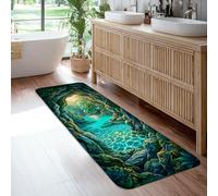 Alfombra de camino de cueva, realista, de verano, turquesa, antideslizante, para interiores, no se desprende, para cocina, entrada, lavandería, pasillo, decoración de 2 x 6 pies