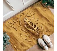 Alfombra de camino de dinosaurio, Adventure Natural Bones Fossils Ningone Beige antideslizante suave alfombra resistente a las manchas para cocina, mesita de noche, entrada, pasillo, decoración de 2 x