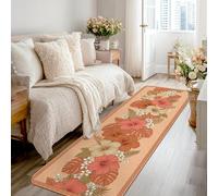 Alfombra de camino de hibisco, hojas florales tropicales, flores, verano, coral, antideslizante, para interiores, no se desprenden, para cocina, entrada, mesita de noche, lavandería, decoración de 2 x
