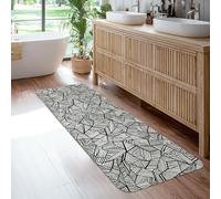 Alfombra de camino de hojas, contemporánea, minimalista, líneas geométricas, color negro, antideslizante, para el hogar, interior, no se desprende, para cocina, lavandería, puerta, entrada, decoración
