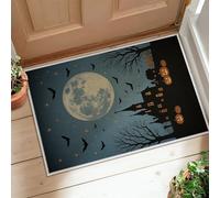 Alfombra de camino de luna, murciélagos espeluznantes para Halloween, casa encantada, antideslizante, antideslizante, rectangular, decoración para cocina, baño, entrada, mesita de noche, 2 x 3 pies