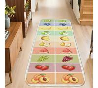 Alfombra de camino de sandía, colorida, fresa, plátano, verde, de pelo bajo, esponja, rectangular, no se desprende para cocina, mesita de noche, entrada, pasillo, decoración de 2 x 3 pies