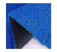 Alfombra de césped artificial para interiores y exteriores, 3 cm de grosor, color azul, con agujeros de drenaje, perfecta para playgrou y patios traseros, alfombra de 59 x 197 pulgadas