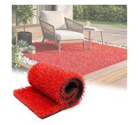 Alfombra de césped artificial sintético de 1.2 pulgadas de grosor para exteriores, para patio, balcón, terraza, valla, decoración, 2 x 6 pies