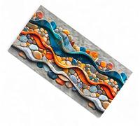 Alfombra de cocina antideslizante - Fantasía de piedras mar de colores - Made in Italy, ultra fina y lavable - 50 x 80 cm