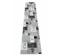 Alfombra de cocina antideslizante, lavable en lavadora, antideslizante, para tartas, bares, cafeterías, bistrós, postres, superficie de poliéster y fondo de látex (Kitchen gris, 50_x_240_cm)