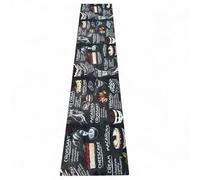 Alfombra de cocina antideslizante, lavable en lavadora, antideslizante, para tartas, bares, cafeterías, bistrós, postres, superficie de poliéster y fondo de látex (postre negro, 50_x_400_cm)