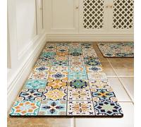 Alfombra de cocina boho de 18 x 28 pulgadas con respaldo antideslizante impermeable para suelos de cocina resistentes al agua y al aceite