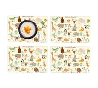 Alfombra de Comida para niños, manteles Individuales para Mesa de Comedor | 4 manteles Individuales de Animales Lindos para niños, Mantel de Restaurante para bebé, Alfombra de Comida para bebé en