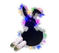 Alfombra de conejo brillante - Alfombra de conejo de Pascua luminosa | Felpudo Bunny Welcome con tiras luminosas | Felpudo de cocina y hogar en forma de conejo, 22,4x12,4 pulgadas, decoraciones de