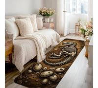 Alfombra de corredor de dinosaurios, huevos fósiles de dibujos animados N/A, marrón, antideslizante, alfombra rectangular para interiores, no se desprende, para cocina, entrada, mesita de noche