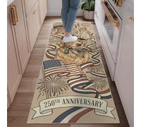 Alfombra de corredor de león, patriótica, vintage, estatua de la libertad, Día de la Independencia, antideslizante, rectangular, para interiores, no se desprende, para cocina, mesita de noche, entrada