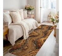 Alfombra de corredor de río, diseño rústico de huesos, color marrón, antideslizante, resistente a la decoloración, estética para el hogar, cocina, entrada, lavandería, pasillo, decoración de 2 x 8