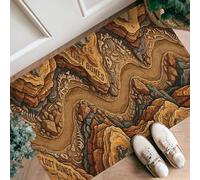 Alfombra de corredor de río, naturaleza, rústico, huesos, rocas, café, antideslizante, para interiores, no se desprende, para cocina, entrada, lavandería, decoración de mesita de noche, 2 x 3 pies