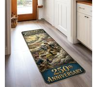 Alfombra de corredor de soldado, histórica bandera patriótica, capitolio, aniversario, azul, de pelo bajo, esponja, resistente a la decoloración, estética del hogar, para cocina, entrada, baño