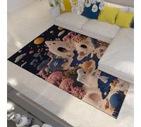 Alfombra de Cuento de Hadas Adorable alfombras Coloridas de Coral Hills alfombras de río White Dog Alfombra Lavable Antideslizante de Pelo bajo para Dormitorio de la guardería 180x270cm