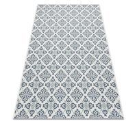 Alfombra de cuerda sisal COLOR 19246/969 Flores blanco 80x150 cm