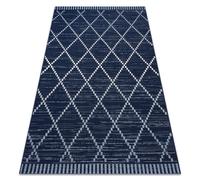Alfombra de cuerda sisal COLOR 47268/309 Rombos Cuadrados azul 200x290 cm