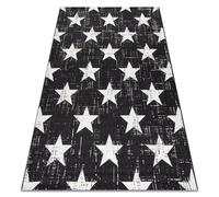 Alfombra de cuerda sisal FLAT 48648/690 Estrellas 160x230 cm