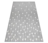 Alfombra de cuerda sisal FLAT 48779/637 Flores gris/crema 120x170 cm