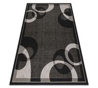 Alfombra de cuerda sisal FLOORLUX 20078 negro/plateado 60x110 cm
