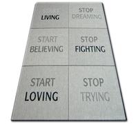 Alfombra de cuerda sisal FLOORLUX 20275 YOLO plateado/negro 140x200 cm