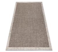 Alfombra de cuerda sisal FLOORLUX 20401 Marco gris pardo / champán 120x170 cm