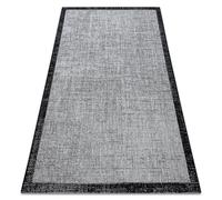 Alfombra de cuerda sisal FLOORLUX 20401 Marco plateado/negro 120x170 cm