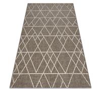 Alfombra de cuerda sisal FLOORLUX 20508 Triángulos gris pardo/color champagne 200x290 cm