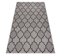 Alfombra de cuerda sisal FLOORLUX 20607 Espaldera marroquí plateado / negro 80x150 cm