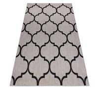 Alfombra de cuerda sisal FLOORLUX 20608 Espaldera marroquí plateado / negro 140x200 cm