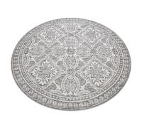 Alfombra de cuerda sisal LOFT 21193 Circulo Boho marfil/plateado/taupe circulo 120 cm