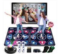 Alfombra de danza para niños y adultos, alfombra de danza de franela | Plug & Play, individual/doble, multifunción, fitness familiar, juegos de movimiento, música ampliable, sin suscripción