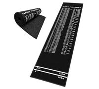 Alfombra de Dardos Relaxdays, línea de Tiro y Zona Checkout, 60x260 cm, Antideslizante, Protector de Suelo, Blanco/Negro