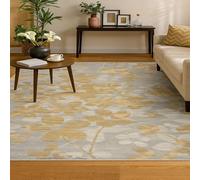 Alfombra de decoración, 100 x 160 cm, gris claro moderno, crema, naranja, amarillo, dormitorio, salón, comedor, terraza, balcón, sala de cocina, decoración, Runner Rug for Hallways