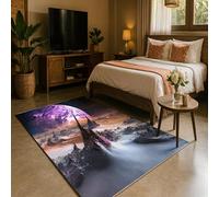 Alfombra de decoración, 80 x 150 cm, Abstracto púrpura rojo naranja blanco negro, alfombra suave de pelo corto alfombra salón dormitorio sofá Área Rug for Hall Hallway