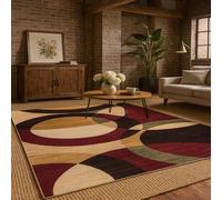 Alfombra de decoración, 80 x 150 cm, burdeos modernos, beige, naranja, amarillo, negro, verde, alfombra suave de pelo corto, alfombra de salón, dormitorio, sofá, Área Rug for Hall Hallway