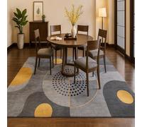 Alfombra de decoración, 80 x 150 cm, moderna geométrica gris amarillo negro, alfombra suave de pelo corto alfombra salón dormitorio, sofá, área Rug for Hall Hallway