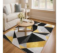 Alfombra de decoración, 80 x 150 cm, negro, blanco, gris, naranja, amarillo moderno, alfombra suave de pelo corto, alfombra de salón dormitorio, sofá, Área Rug for Hall Hallway