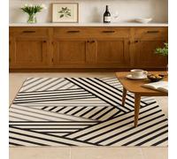 Alfombra de decoración, 80 x 150 cm, rayas geométricas modernas negras, blancas y grises, alfombra suave de pelo corto, alfombra de salón, dormitorio, sofá, área Rug for Hall Hallway