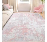 Alfombra de decoración, abstracto moderno rosa y blanco, 120 x 200 cm, alfombra de salón dormitorio pelo Ras, decoración del hogar, Rug for Living Room
