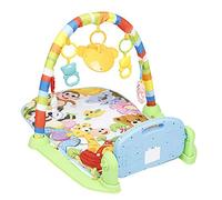 Alfombra de despertar bebé y juegos para recién nacidos con 5 juguetes colgantes extraíbles y luces, alfombra de juegos para bebés y niños pequeños de 1 a 24 meses, con música (48 x 80 x 41 cm, verde)
