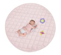 Alfombra de despertar para bebé Alfombra de despertar para bebé 140 cm redonda acolchada, grosor 1,5 cm algodón Alfombra de despertar para niños Alfombra suave para gatear y jugar Rosa